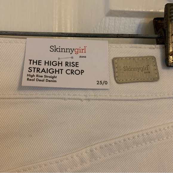 NEW SKINNY GIRL High Rise Straight Leg Ankle Crop Jeans White. SZ 25 - Picture 8 of 11